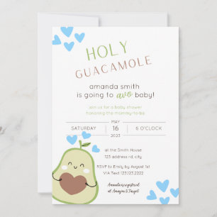Invitation Baby shower Avocado, Baby Boy