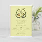 Invitation Baby shower Avo'n a Baby Avocado (Debout devant)