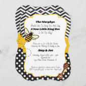 Invitation Baby shower Ba-Bee | King/Queen Bee (Devant / Derrière)
