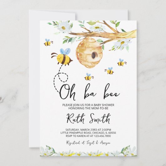 Invitation Baby shower BaBee (Devant)