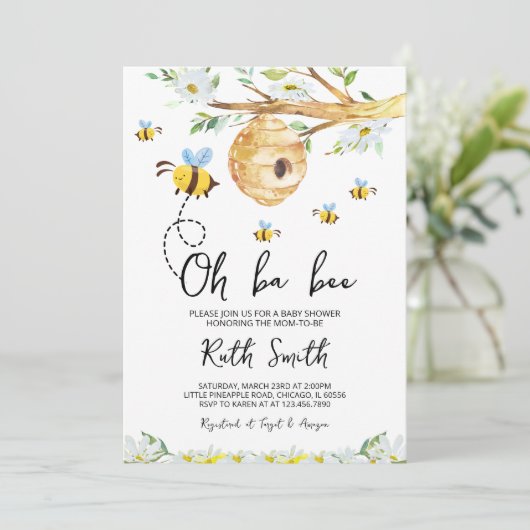 Invitation Baby shower BaBee (Debout devant)