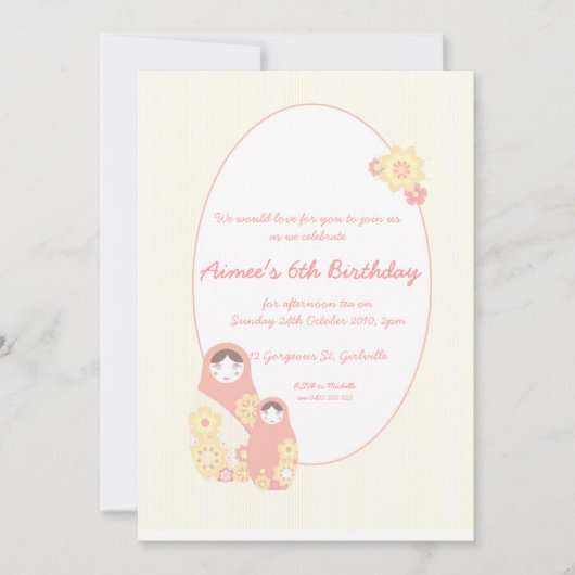 Invitation Baby shower Babushka (Devant)