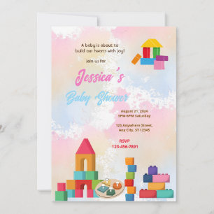 Invitation Baby shower Baby Blocks