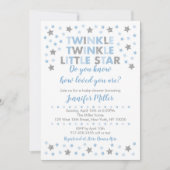 Invitation Baby shower Baby Blue Twinkle Star (Devant)