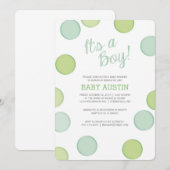 Invitation baby shower | Baby Boy Bubbles (Devant / Derrière)