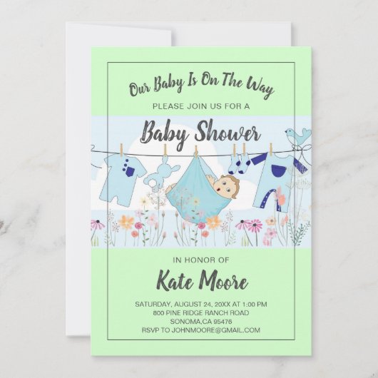 Invitation Baby shower Baby Bundle (Devant)