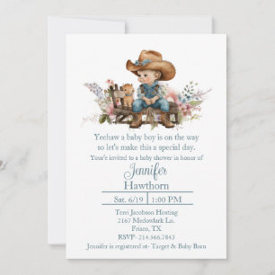 Invitation Baby shower Baby Cowboy