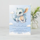 Invitation Baby shower Baby Dragon (Debout devant)