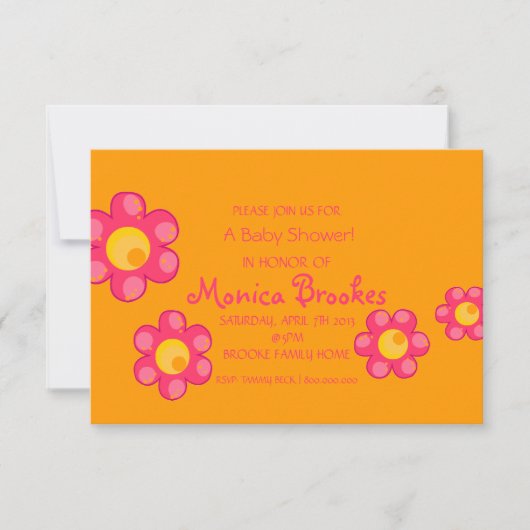 Invitation Baby shower| Baby Flowers II|ou (Devant)