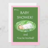 Invitation baby shower - Baby Girl (Devant / Derrière)