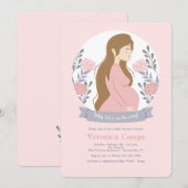 Invitation Baby shower Baby Girl on the Way (Devant / Derrière)