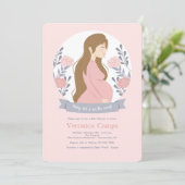 Invitation Baby shower Baby Girl on the Way (Debout devant)