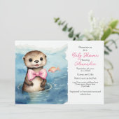 Invitation Baby shower Baby Otter (Debout devant)