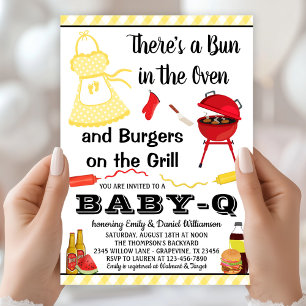 Invitation Baby Shower Baby-Q BBQ Bébé de Genre Neutre