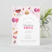 Invitation Baby shower Baby-Q (BBQ) pour l'invitation de la p (Debout devant)