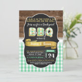 Invitation Baby shower Baby-Q - Vert/Or (Debout devant)