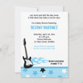 Invitation Baby shower Baby Rock Star (bleu) (Devant)