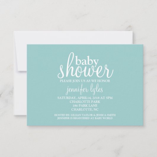 Invitation Baby shower - Baby shower - bleu (Devant)