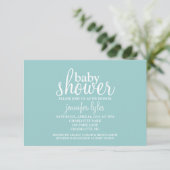 Invitation Baby shower - Baby shower - bleu (Debout devant)