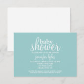 Invitation Baby shower - Baby shower - bleu (Devant / Derrière)