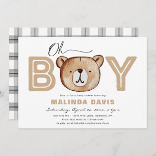 Invitation Baby shower   Baby shower de l'ours