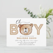 Invitation Baby shower | Baby shower de l'ours (Debout devant)