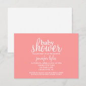 Invitation Baby shower - Baby shower - rose (Devant / Derrière)