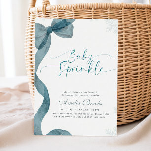 Invitation Baby Shower Baby Sprinkle Bébé Arc-en-Ciel Bleu Aq