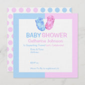 Invitation Baby shower Baby Twins Booties (Devant / Derrière)