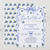 Invitation Baby Shower Baie Bleue (Devant / Derrière)