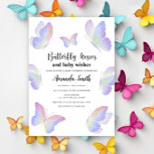 Invitation Baby shower Baisers à papillon