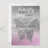 Invitation Baby shower Baisers à papillon (Devant)
