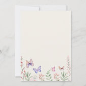 Invitation Baby shower Baisers à papillon aquarelle (Dos)