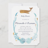 Invitation Baby shower baleine (Devant)