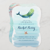 Invitation Baby shower baleine (Devant / Derrière)