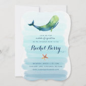 Invitation Baby shower baleine (Devant)
