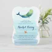 Invitation Baby shower baleine (Debout devant)