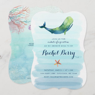 Invitation Baby shower baleine