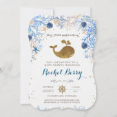 Invitation Baby shower baleine (Devant)