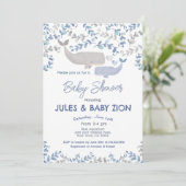 Invitation Baby shower baleine (Debout devant)