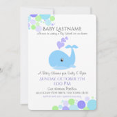 Invitation Baby shower baleine (Devant)