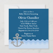 Invitation Baby shower Baleine Bleue (Dos)
