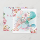 Invitation Baby shower baleines (Devant / Derrière)