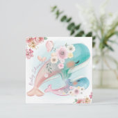 Invitation Baby shower baleines (Debout devant)