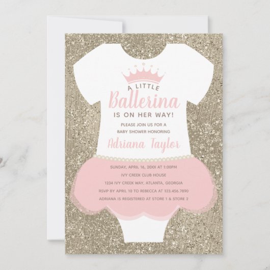 Invitation Baby shower Ballerina (Devant)