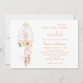 Invitation Baby shower Ballerina Rabbit rose (Devant)