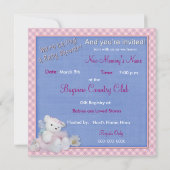 Invitation Baby shower - Ballerina Teddy Bear (Dos)