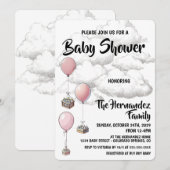 Invitation Baby Shower Ballons (Devant / Derrière)