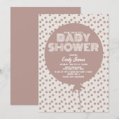 Invitation Baby Shower Ballons Bohémiens à Points (Devant / Derrière)