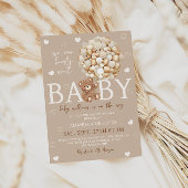 Invitation Baby shower Ballons d'or Brown de l'ours